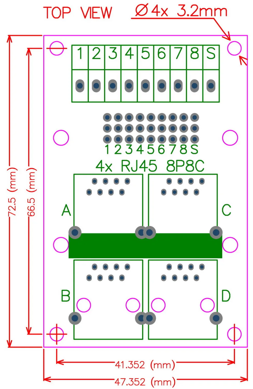 RJ45 8P8C Jack 4-Way Buss Breakout Board Terminal Block Connector. | Обустройство дома