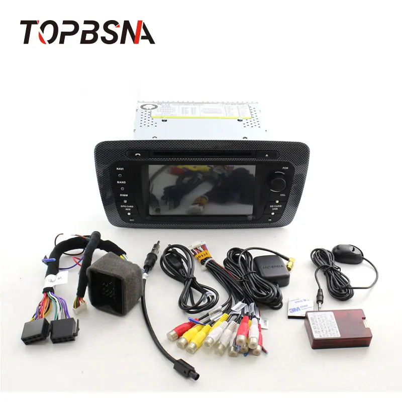 TOPBSNA 2 Din Android 6 0 Автомобильный DVD мультимедийный плеер для Seat Ibiza 2009 2013 GPS навигация