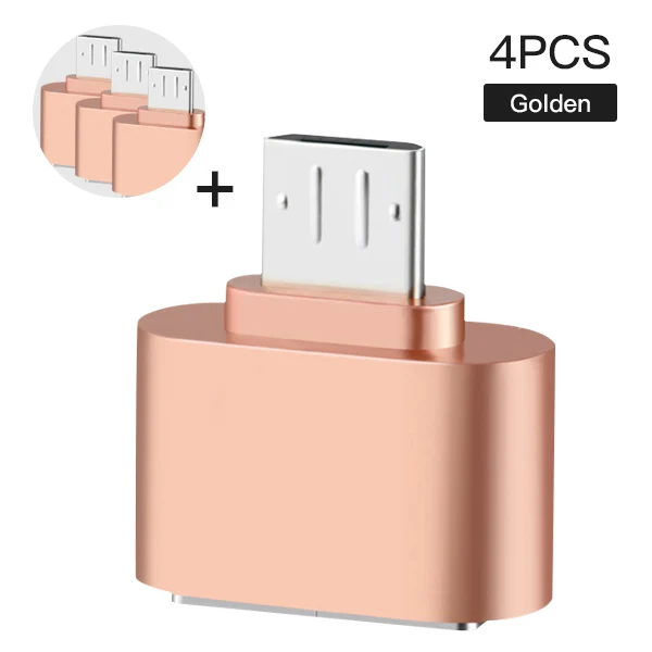 4PC Gold ACCEZZ OTG адаптер конвертер Micro USB мужчина к USB женщина для samsung Xiaomi Android телефон планшетный ПК к USB флэш-накопитель мышь - Цвет: 4PC Gold