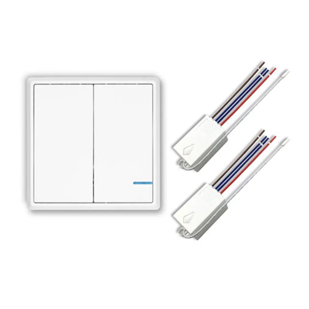 Wireless Switch Dual Button SW-K2&ampR02 86 Type RF Remote Wall Control Light Waterproof Panel Home 110V | Обустройство дома