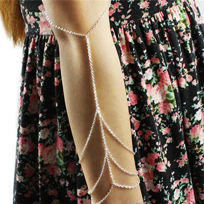 Новый Металл женщин Жгут Раб Звено Цепи Верхняя Браслет Манжеты Armlet CC1266| |