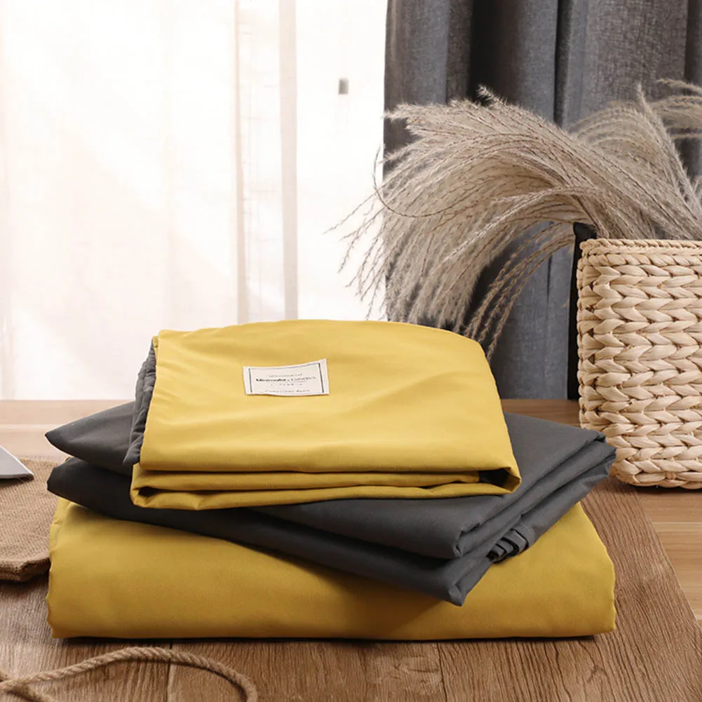 Meijuner хлопковый комплект постельного белья из 4 предметов однотонная простыня