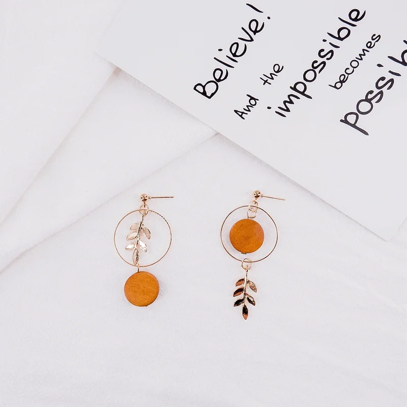 Женские серьги с кисточками BUENOS корейские круглым цветком в форме листа