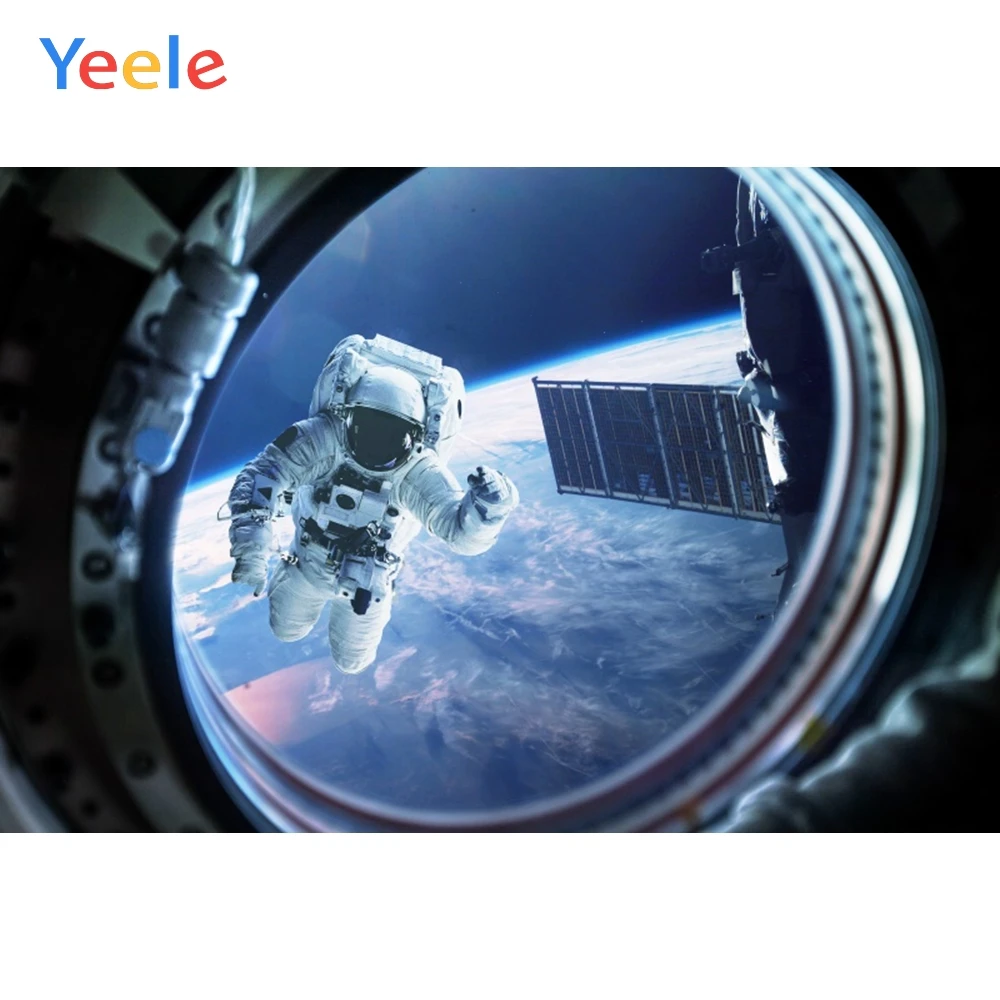 

Yeele Astronaut Space Station Spaceship Universe Photographic Backgrounds Boy Birthday Party Photography Backdrop Photo Studio