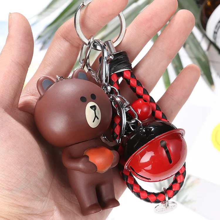 Брелок для ключей с мультяшным Кроликом кожаный брелок мотоцикла тигровым