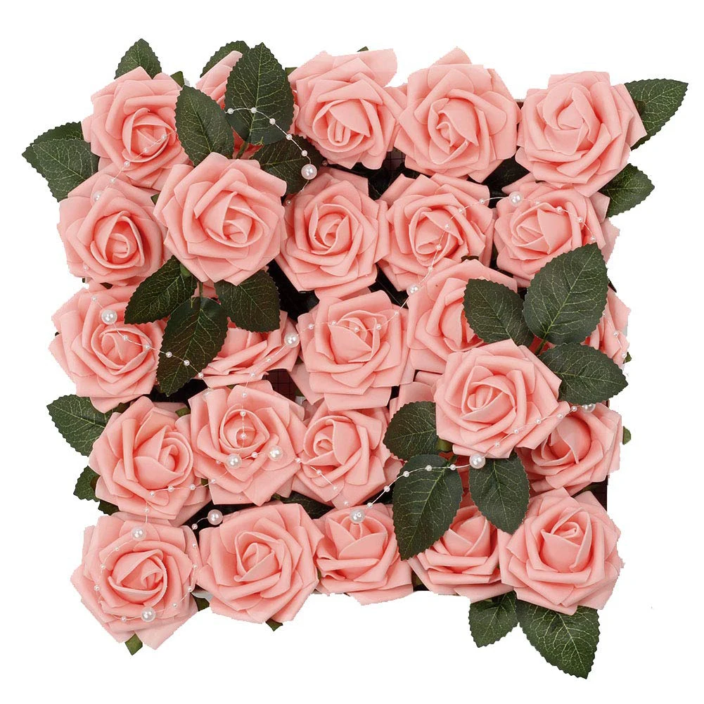 

60pcs/set Silk Green leaf fake plastic roses Leaves christmas wreath decoration for home wedding diy gifts artificial flowers