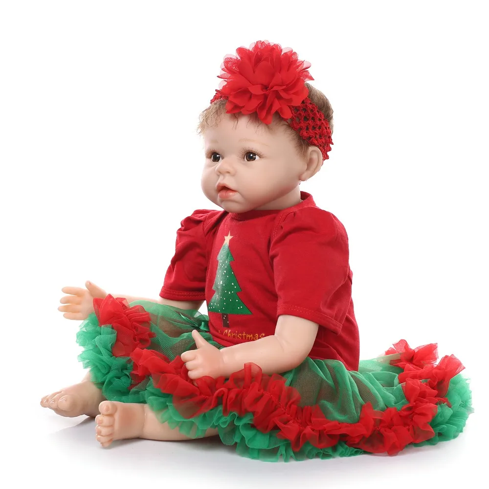22 дюйма 55 см bebe игрушка подарок Новорожденные куклы ткань боди красное