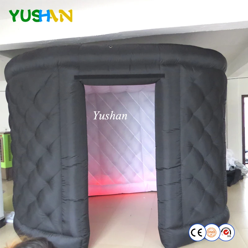 Black Or White Oval Inflatable Photo booth backdrops with 1 curtain door LED lights portable party sales | Дом и сад