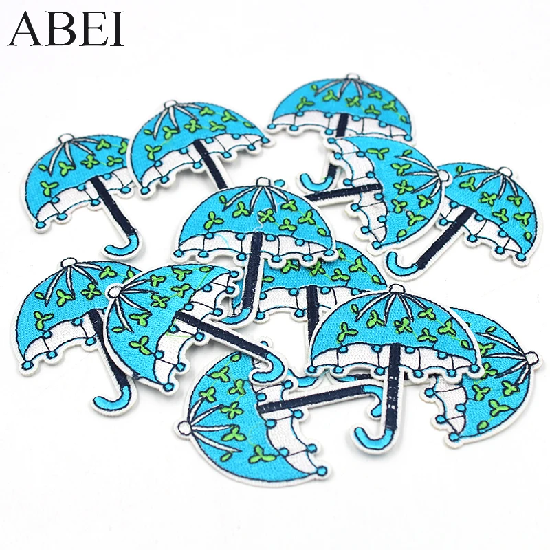 10 шт./лот вышитые голубые нашивки Unbrella для одежды сумок джинсов шитья значок