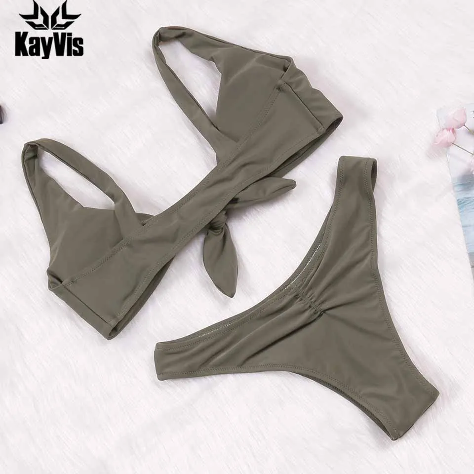 KayVis Новый сексуальный женский купальник бикини Холтер Купальники пуш ап