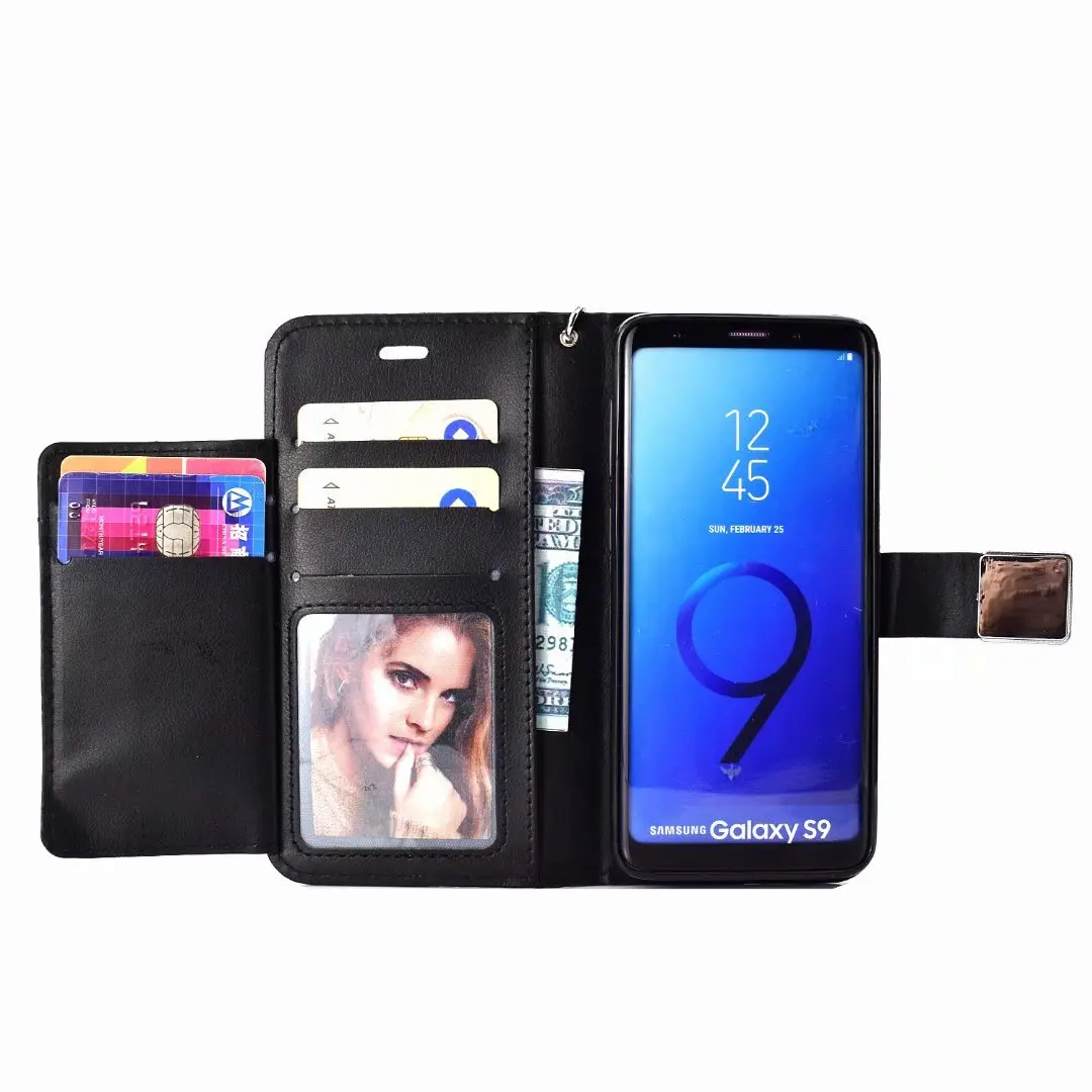 Для Samsung Galaxy S9 S9Plus многофункциональный кожаный чехол-бумажник с откидной крышкой
