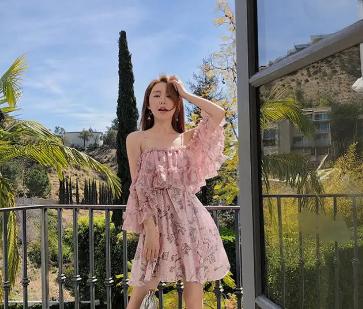 Симпатичные платья для девочек. Пляжное платье Летнее шифоновое с цветочным