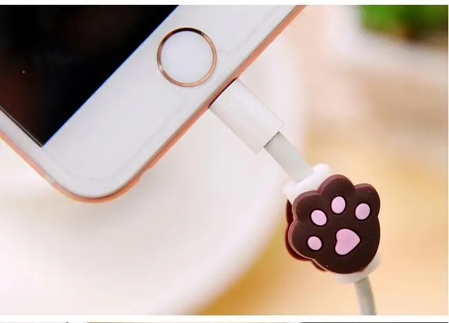 Mobile phone data line protective sleeve Earphone wire Double cartoon Creative cute | Дом и сад