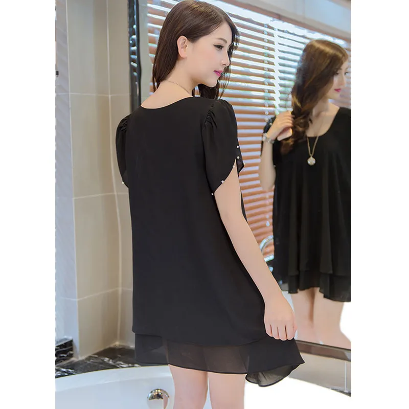 Блузка OKXGNZ Женская шифоновая блузка с бисером большого размера 6XL летняя 2019 |