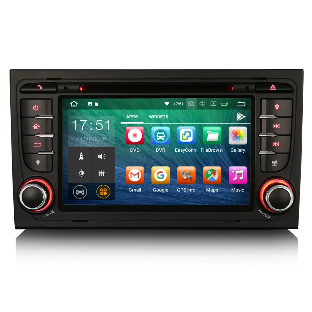 Erisin ES7878A 7 &quotAndroid 8 0 Автомобильный GPS радио DVR DAB + DVD для AUDI A4 S4 RS4 B7 B9 SEAT