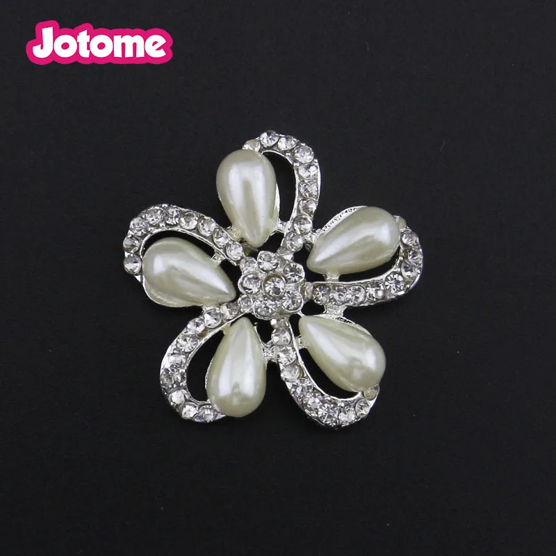 28 мм DIY украшения прозрачные стразы жемчужный цветок плоская задняя кнопка |