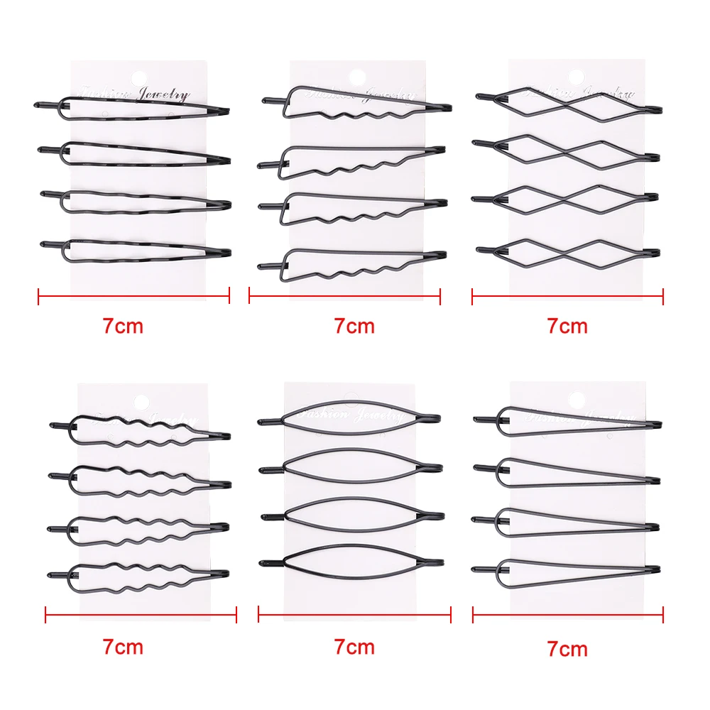 

4Pcs/set headwear hair accessories Hair Clips Bobby Pins Invisible Curly Wavy Grips Salon Barrette Hairpin Women Girls Hairgrips