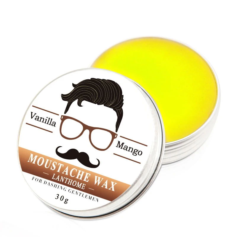 Moustache wax Мужской органический бальзам с маслом для бороды, воск для усов, воск для укладки, пчелиный воск, увлажняющий, смягчающий, мягкий, для мужчин, уход за бородой, натуральный бальзам для бороды, 30 г - Цвет: Moustache wax