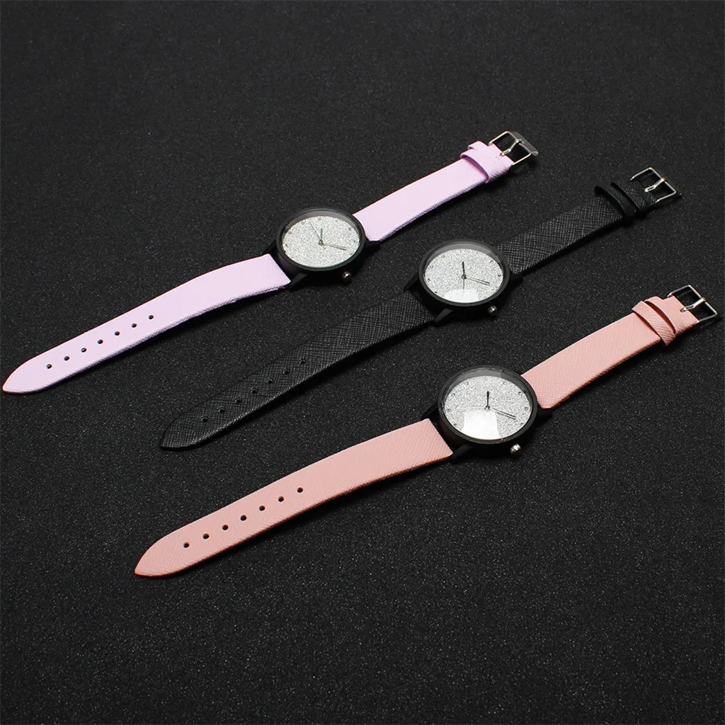 Часы Reloj Mujer модные кварцевые женские часы с выпуклым стеклом кожаные наручные