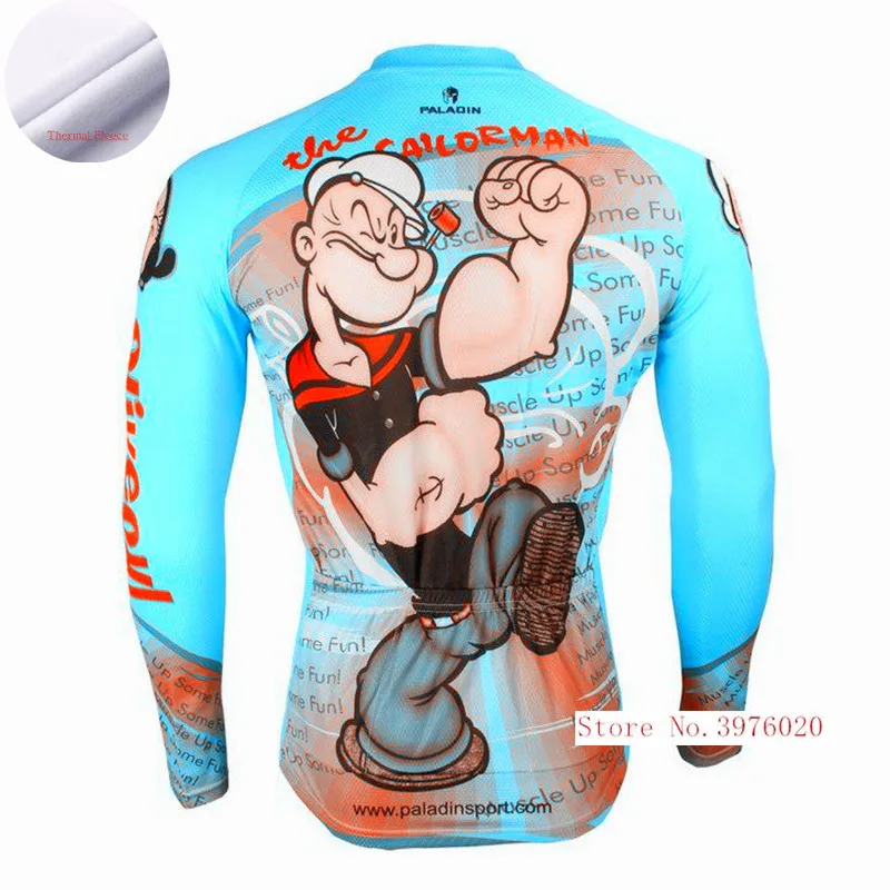 Popeye, велосипедная майка, флис, длинный рукав, одежда для велоспорта, мужская, для гонок, спорта, велосипеда, Джерси, топы, одежда для велоспорта, ropa Ciclismo