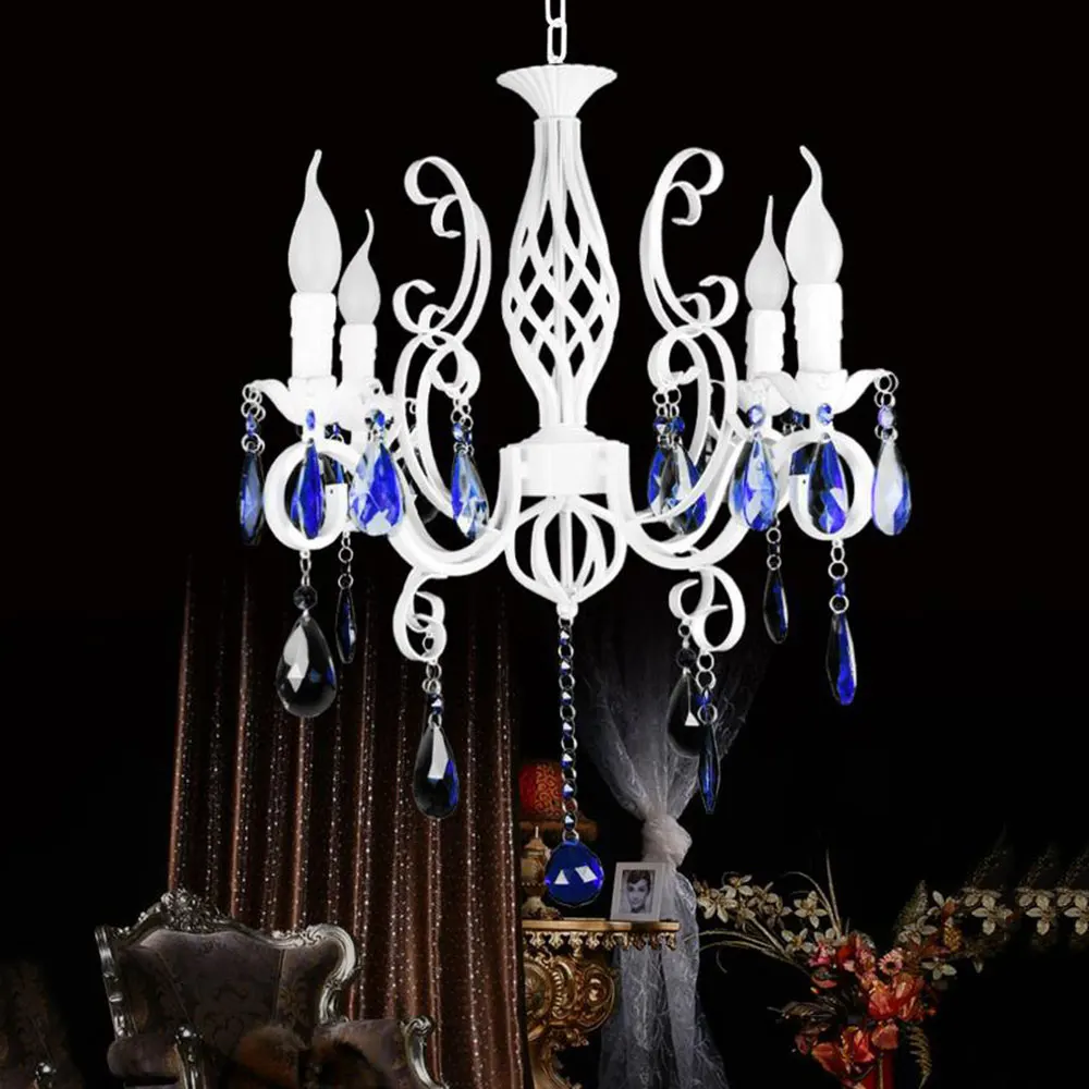4 шт. свечи из кованого железа 220 В 58 х40 см|blue crystal chandelier|crystal chandeliercrystal chandelier white |