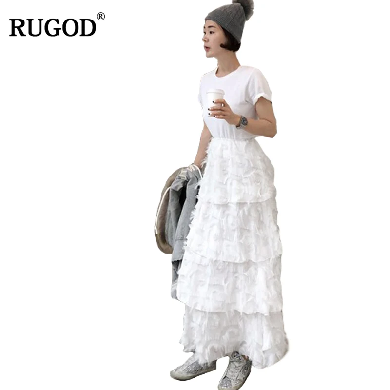 Женское платье с кисточками Rugod весеннее однотонное коротким рукавом и круглым