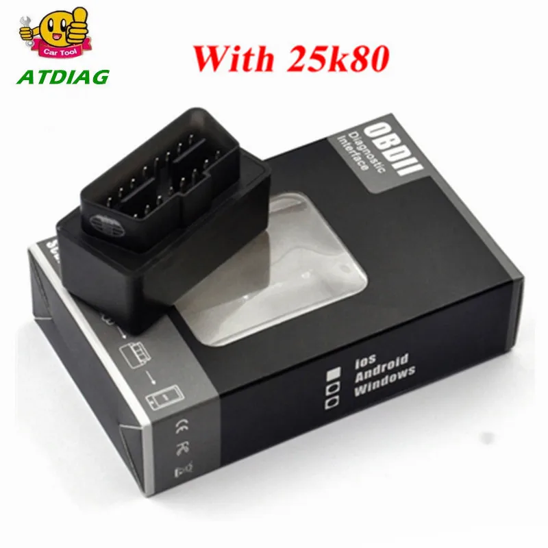 Автомобильный диагностический сканер 25k80 OBD2 Mini Eml327 V1.5 Bluetooth адаптер