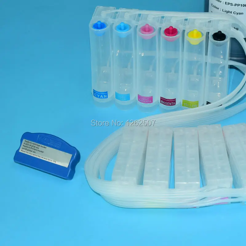 Резервуар Ciss + красящие Чернила сбрасыватель чипов для принтера Epson pp100