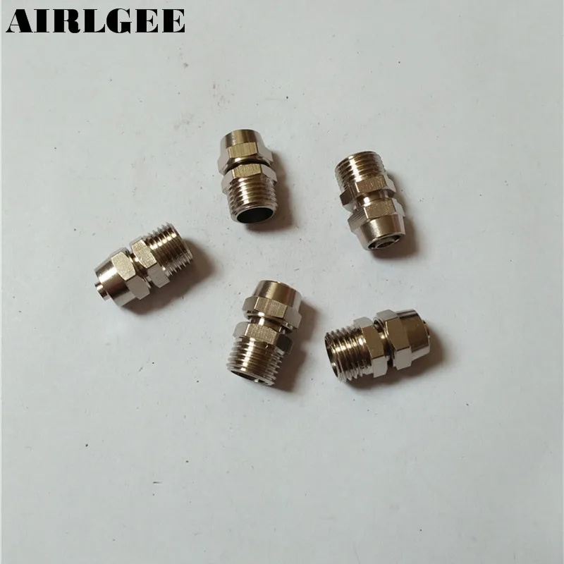 

5 Pcs 1/4PT Thread To 8mm x 5mm Air Pneumatic Pipe Connector Adapter