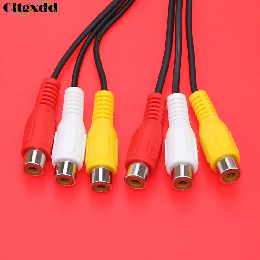 Черный аудио видео кабель cltgxdd 30 см 3RCA штекер на 6 RCA сплиттер AV TV DVD стандартной
