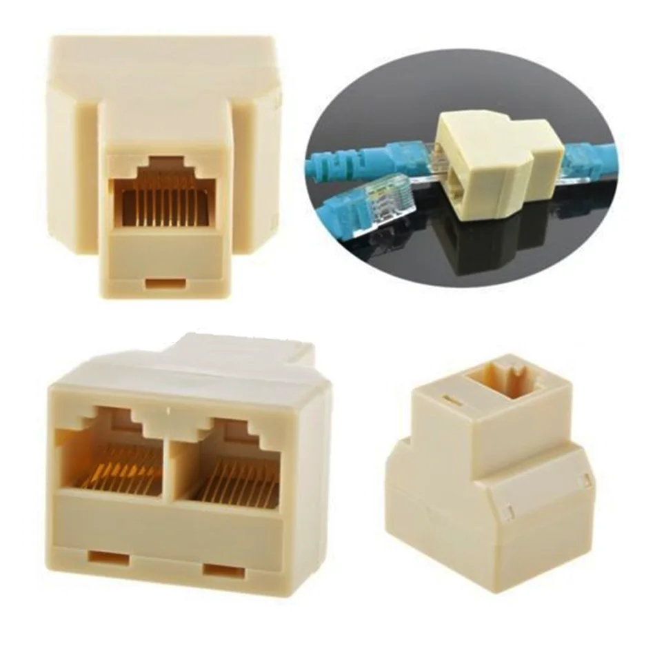 Кабельная сеть RJ45(8 ядер) одна точка два разъема расширение адаптера интерфейса