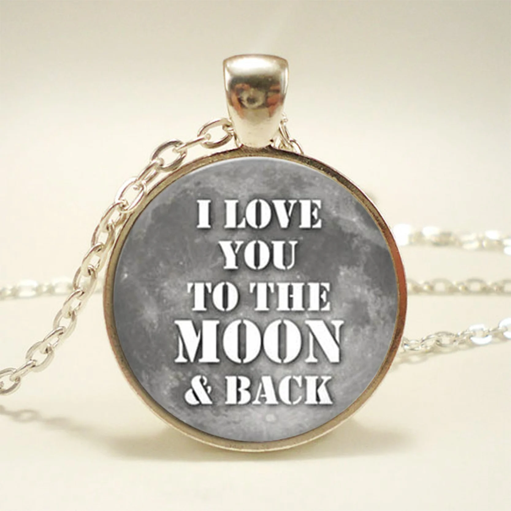 Ожерелье с надписью I love you to the moon and back ожерелье серой луной подарок для нее