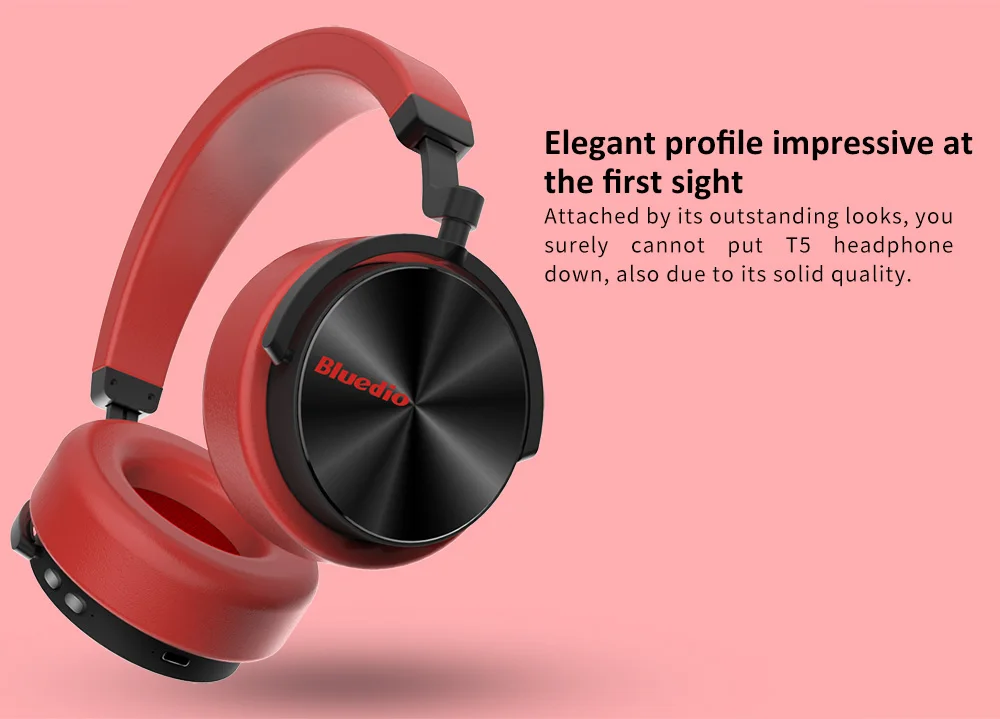 Bluedio T5 Беспроводные наушники с шумоподавлением, портативная гарнитура с микрофоном для мобильных телефонов и музыки