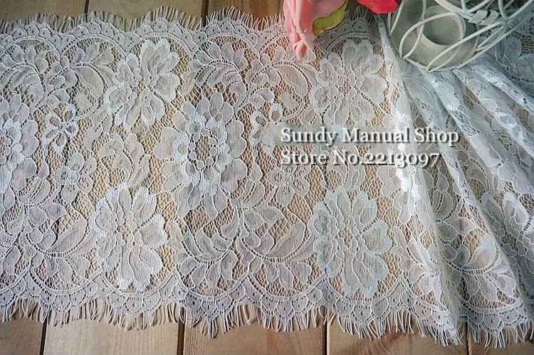 3 м/лот французская кружевная отделка для ресниц Ширина 25 см черно-белая ткань