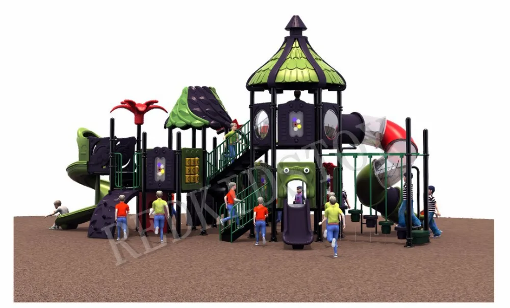 安い TUV 認定 2 レベル屋外遊び場透明スパイラルチューブスライドとスイング