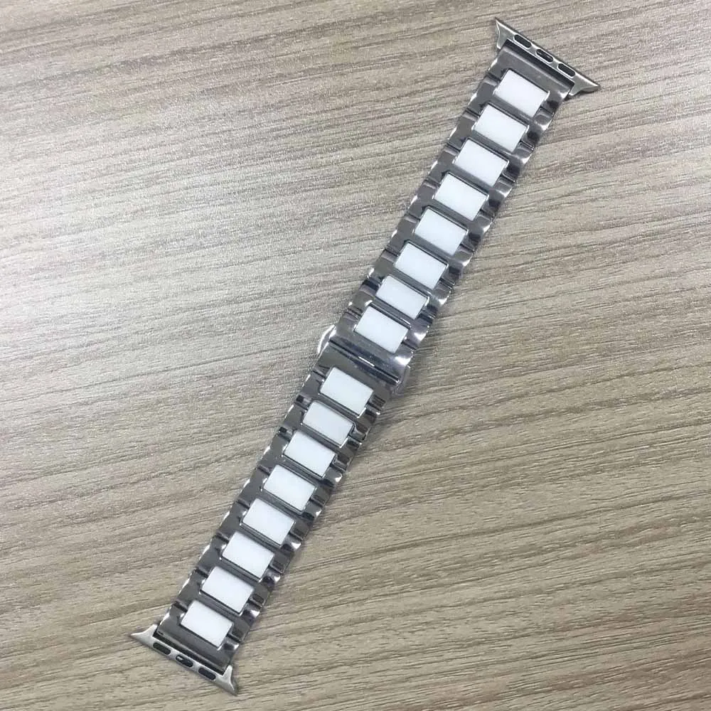 Браслет керамический из нержавеющей стали для Apple Watch Band Series 6 SE 5 4 3 ремешок 40 мм 44 38