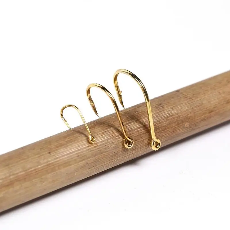 

100pcs/box High Carbon Steel Barbed Fishing Hook with Hole Fishing Hook Set Jig Hooks with Hole Carp Fishing Hook