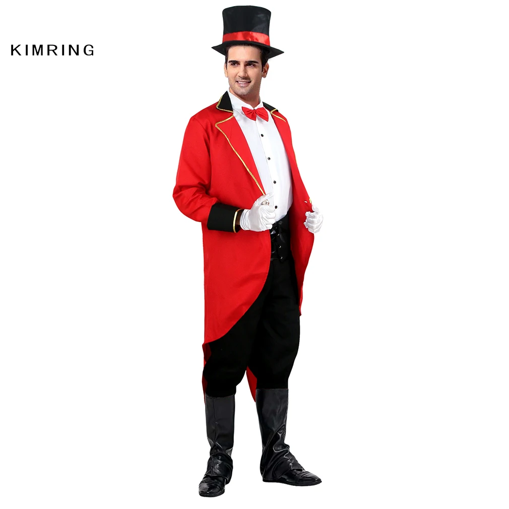 Kimring Ringmaster костюм на Хэллоуин для взрослых мужской костюм укротителя льва цирк Ringmaster Косплей Костюм фантазийный, для карнавала косплей