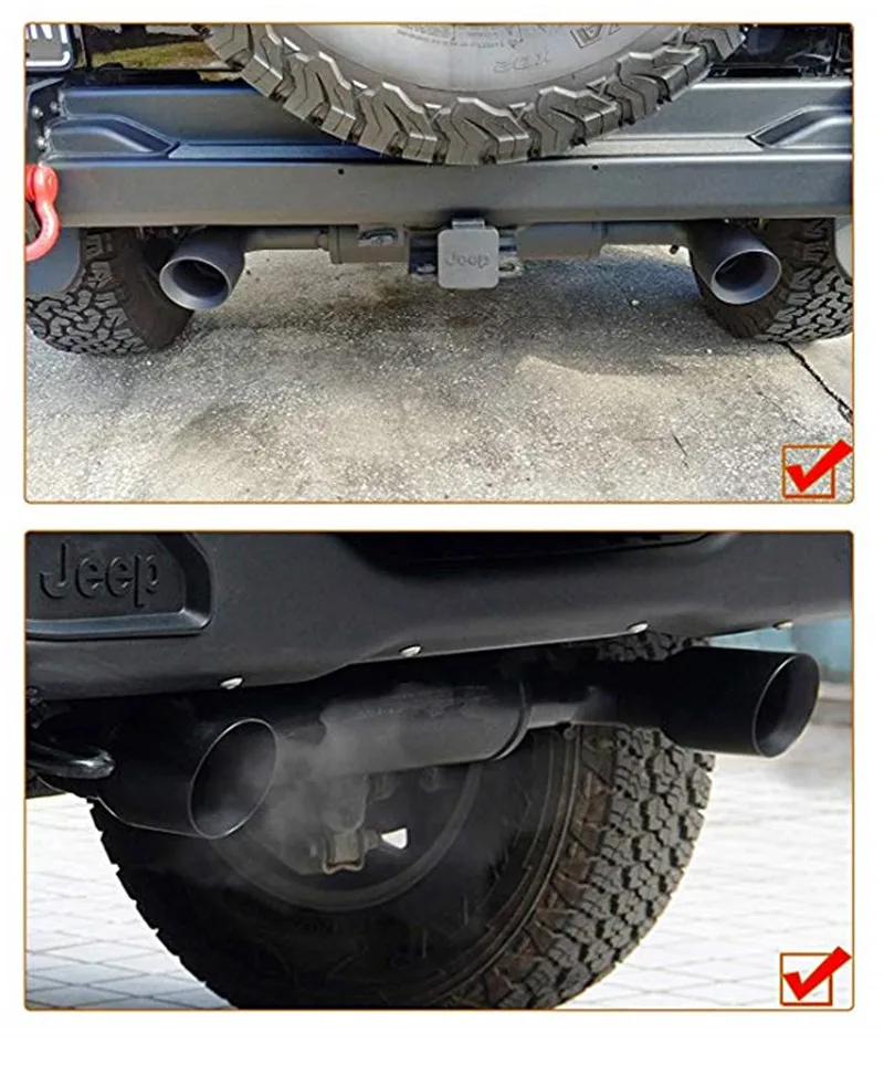 BOLAXIN осевая выхлопная система для 2007- Jeep Wrangler JK из нержавеющей стали матовый черный