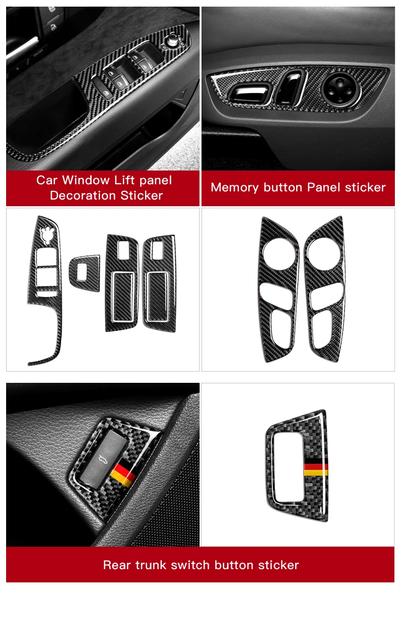 TPIC для Audi Q7 2008-, углеродное волокно, кнопка памяти, панель, накладка, автомобильные наклейки и наклейки, аксессуары для интерьера