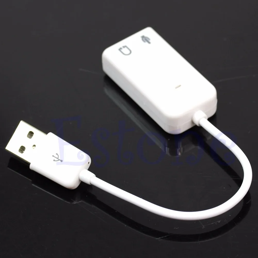 Белый Полезный ПК настольный USB 2,0 3D Виртуальный 7,1 канальный аудио адаптер звуковой карты - Цвет: Белый