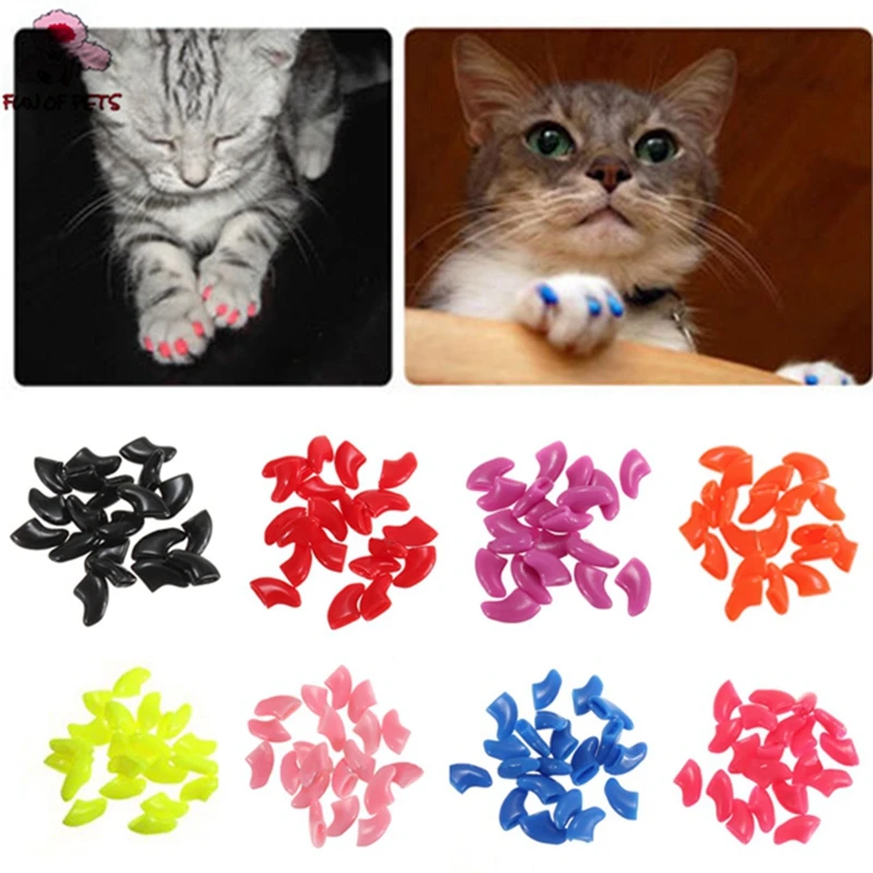 New 20pcs/lot Soft Pet Cat/dogs Paws Grooming Nail Claw Cap Control Caps Cover Protector |