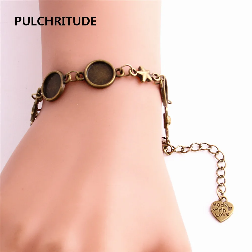 PULCHRITUDE 3 шт./лот металлическая цепочка кабошон основа подходит для круглого 10 см