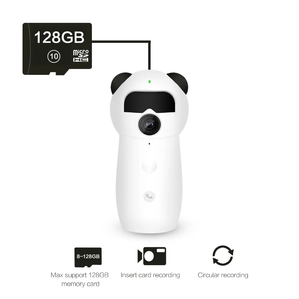 Новая мультяшная панда Домашняя камера видеонаблюдения s EC57 1080P беспроводная Wi-Fi