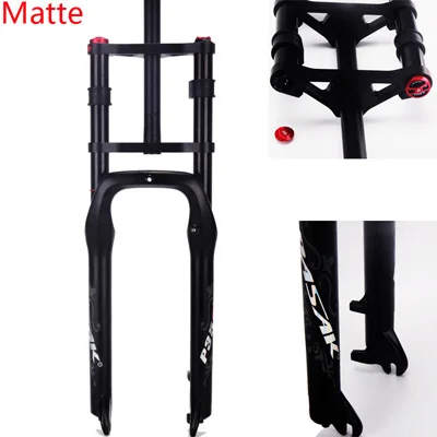 Matte Black PASAK, наплечная Велосипедная вилка, fat bike 26*4,0, воздушная вилка, Снежная Передняя вилка для горных велосипедов, магниевый алюминиевый сплав, вилка DH - Цвет: Matte Black