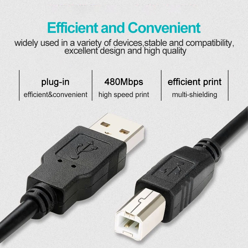 Кабель для принтера PHOMAX USB 2 0 тип A на B штекер кабель Canon Epson HP ZJiang принтер этикеток