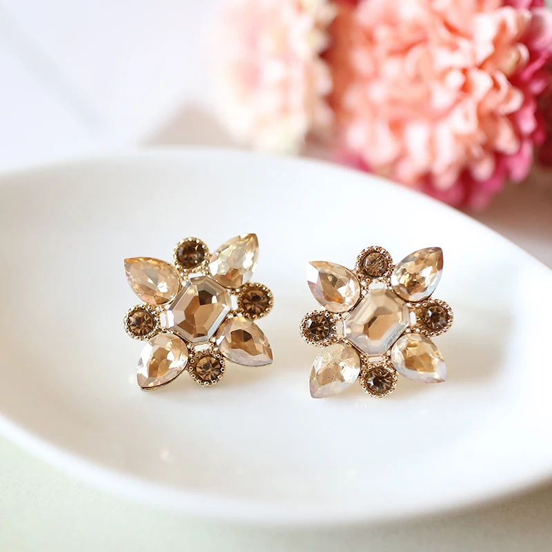 Женские серьги-гвоздики с кристаллами 12 цветов | Украшения и аксессуары