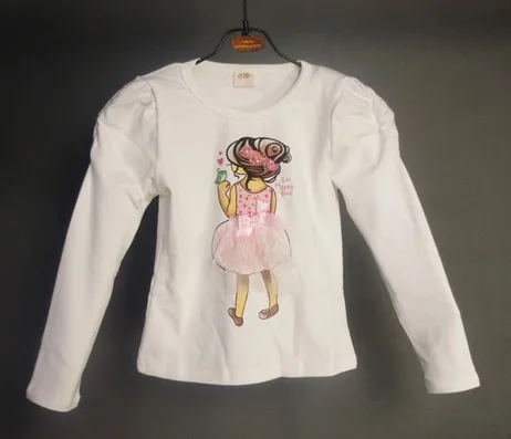 2013 autumn child long-sleeved shirt Girl dance t-shirt bottoming pattern lovely princess Kids T Wholesale | Детская одежда и