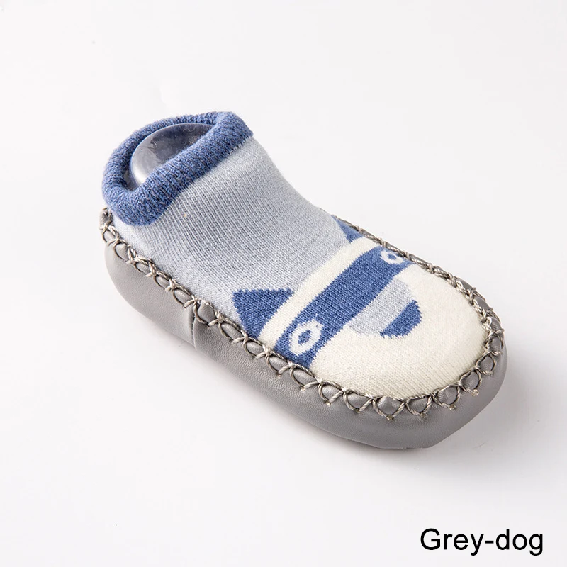 Grey dog REAKIDS/носки для малышей милые носки для новорожденных с героями мультфильмов зимние нескользящие носки для маленьких мальчиков и девочек с изображением лисы - Цвет: Grey dog