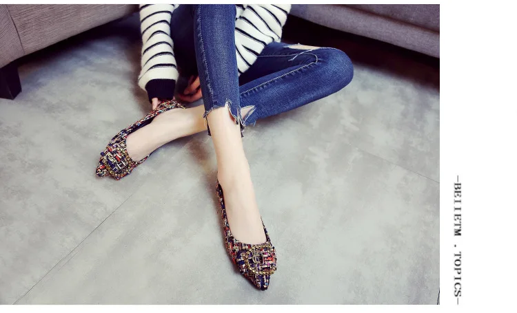 Обувь с пряжкой buckle Strap Flats; женские фирменные дизайнерские лоферы с пряжкой и кристаллами; Новинка года; балетки; женские эспадрильи без застежки; большие размеры